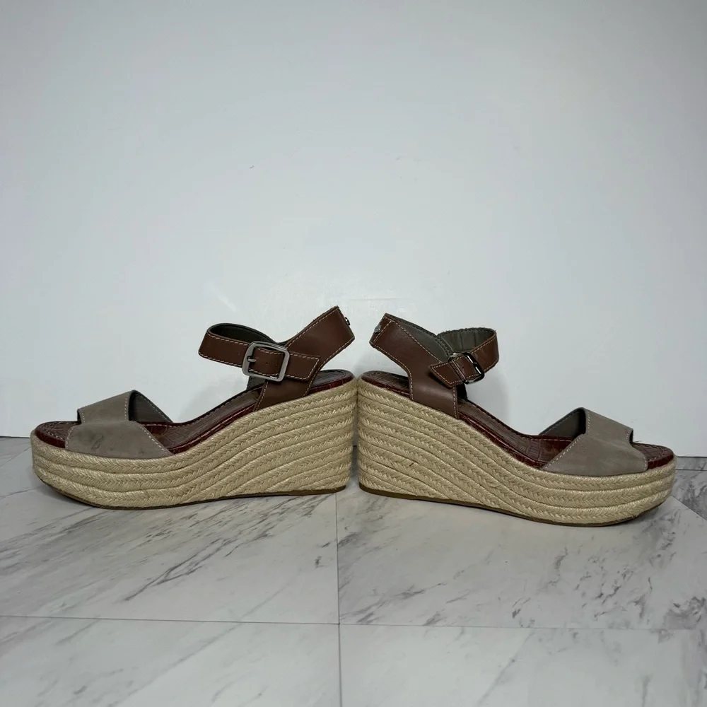 Sam Edelman Dimitree Gray Suede Espadrille Wedge Sandal 10M